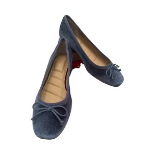 NEW Kelly & Katie Jaya Velvet Block Heel Pumps,Chambray,Bow,Women's SZ: 6.5M,NIB